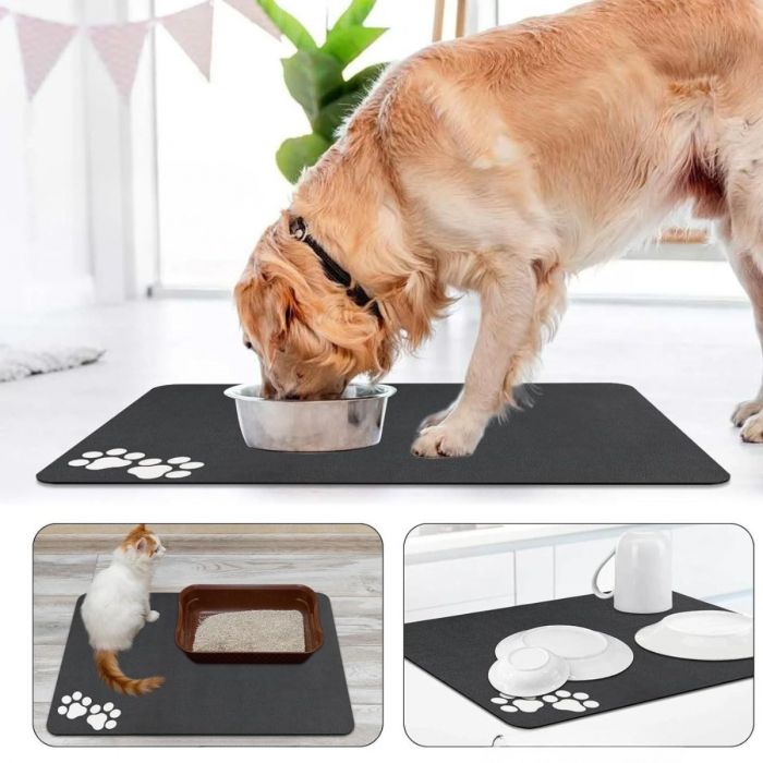 ALFOMBRA ABSORBENTE DE DIATOMITA PARA MASCOTAS- GRIS OSCURO