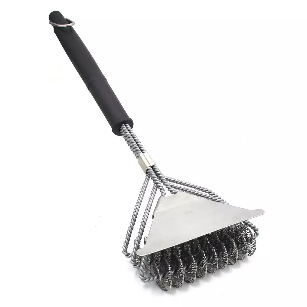 CEPILLO DE ACERO INOXIDABLE PARA PARRILLA  – LIMPIEZA PROFUNDA